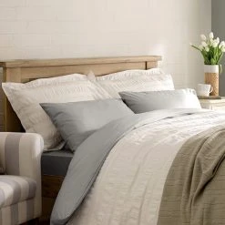 Dunelm Non Iron Plain Dye White Standard Pillowcase Pair -pillowcase shop 1000000605 alt04