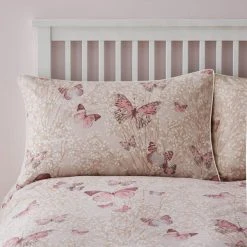Dunelm Botanica Butterfly Blush Reversible Duvet Cover And Pillowcase Set -pillowcase shop 1000049848 alt05