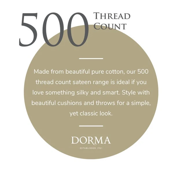 Dorma 500 Thread Count 100% Cotton Satin Plain Oxford Pillowcase 4 Dorma 500 Thread Count 100% Cotton Satin Plain Oxford Pillowcase - Image 2