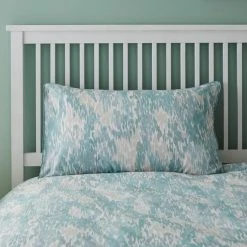 Dunelm Waves Teal Reversible Duvet Cover And Pillowcase Set -pillowcase shop 1000085364 alt04