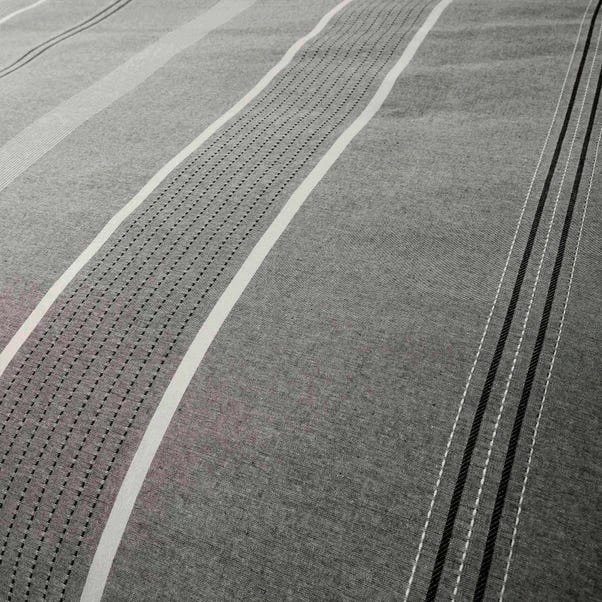 Dunelm Willington Grey Striped Woven Duvet Cover And Pillowcase Set 5 Dunelm Willington Grey Striped Woven Duvet Cover And Pillowcase Set - Image 3