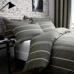 Dunelm Willington Grey Striped Woven Duvet Cover And Pillowcase Set 13 Dunelm Willington Grey Striped Woven Duvet Cover And Pillowcase Set -pillowcase shop 1000085369 alt05