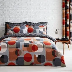 Elements Oscar Reversible Orange Duvet Cover And Pillowcase Set -pillowcase shop 1000119073 alt02