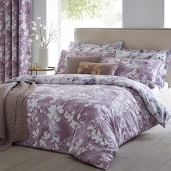 Dunelm Honesty Mauve Reversible Duvet Cover And Pillowcase Set -pillowcase shop 1000119115 alt05