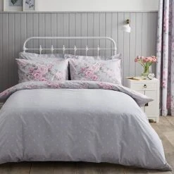 Dunelm Rosemont Grey Duvet Cover And Pillowcase Set -pillowcase shop 1000119170 alt02