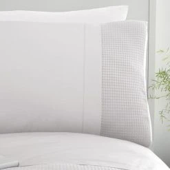 Dunelm Waffle White Duvet Cover And Pillowcase Set -pillowcase shop 1000121190 alt03