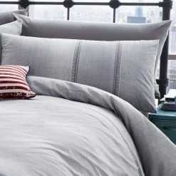 Catherine Lansfield Denim Grey Duvet Cover And Pillowcase Set -pillowcase shop 1000134933 alt03