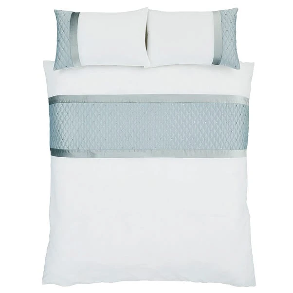 Catherine Lansfield Sequin Cluster Duck-Egg Duvet Cover And Pillowcase Set 5 Catherine Lansfield Sequin Cluster Duck-Egg Duvet Cover And Pillowcase Set - Image 3