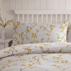 Dunelm Alisha Floral Yellow Reversible Duvet Cover And Pillowcase Set 11 Dunelm Alisha Floral Yellow Reversible Duvet Cover And Pillowcase Set -pillowcase shop 1000140015 alt03