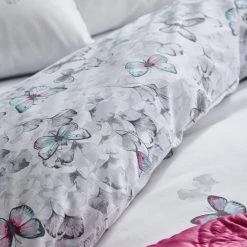 Dunelm Ginkgo Butterfly White Reversible Duvet Cover And Pillowcase Set -pillowcase shop 1000140249 alt03