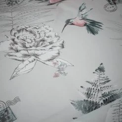 Dunelm Heavenly Hummingbird Grey & Blush Duvet Cover And Pillowcase Set -pillowcase shop 1000140278 alt02