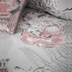 Dunelm Heavenly Hummingbird Grey & Blush Duvet Cover And Pillowcase Set -pillowcase shop 1000140278 alt05