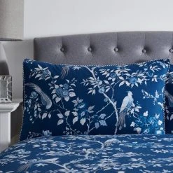 Dunelm Oriental Bird Blue Duvet Cover And Pillowcase Set -pillowcase shop 1000150558 alt03