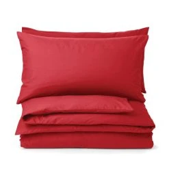 Dunelm Non Iron Plain Dye Red Standard Pillowcase Pair -pillowcase shop 1000151309 alt01