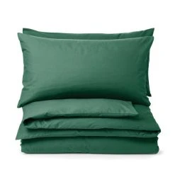 Dunelm Non Iron Plain Dye Hunter Green Standard Pillowcase Pair -pillowcase shop 1000151330 alt01