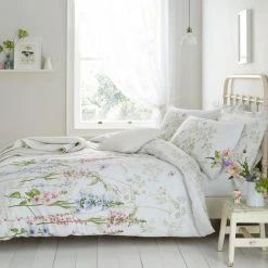 Dunelm Felicity White Floral Reversible 100% Cotton Duvet Cover And Pillowcase Set -pillowcase shop 1000151482 alt02