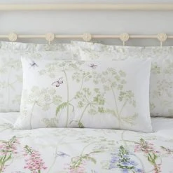 Dunelm Felicity White Floral Reversible 100% Cotton Duvet Cover And Pillowcase Set -pillowcase shop 1000151482 alt03