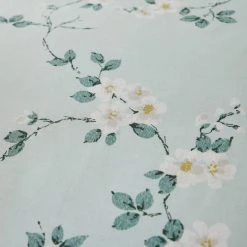 Dunelm Edith Duck Egg Floral Reversible Duvet Cover And Pillowcase Set -pillowcase shop 1000151494 alt03