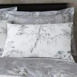 Dunelm Chinoiserie Grey Reversible Duvet Cover And Pillowcase Set -pillowcase shop 1000159699 alt05