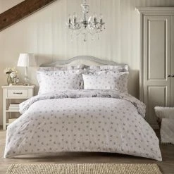 Holly Willoughby Tamsin Grey 100% Cotton Reversible Duvet Cover And Pillowcase Set -pillowcase shop 1000159738 alt02