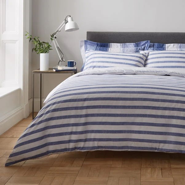 Dunelm Ellis Blue Stripe Duvet Cover And Pillowcase Set 4 Dunelm Ellis Blue Stripe Duvet Cover And Pillowcase Set - Image 2