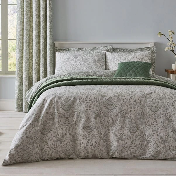 Dunelm Evesham 100% Cotton Green Duvet Cover And Pillowcase Set 5 Dunelm Evesham 100% Cotton Green Duvet Cover And Pillowcase Set - Image 3