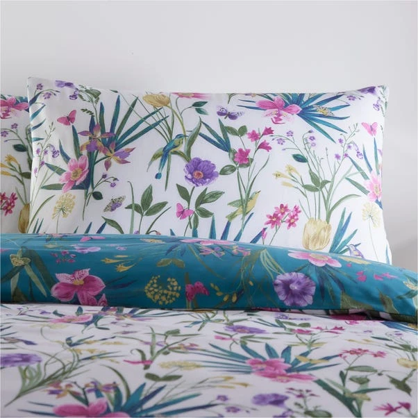 Dunelm Fleur Teal Duvet Cover And Pillowcase Set 7 Dunelm Fleur Teal Duvet Cover And Pillowcase Set - Image 5