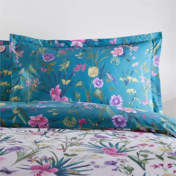 Dunelm Fleur Teal Duvet Cover And Pillowcase Set 8 Dunelm Fleur Teal Duvet Cover And Pillowcase Set - Image 6
