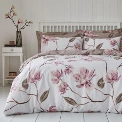 Dunelm Lois Large Floral Pink Oxford Pillowcase 7 Dunelm Lois Large Floral Pink Oxford Pillowcase -pillowcase shop 1000166987 alt02
