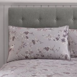 Dunelm Oriental Bird Mauve Duvet Cover And Pillowcase Set -pillowcase shop 1000167073 alt03