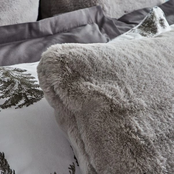 Dorma Purity Faux Fur Grey Continental Pillowcase 8 Dorma Purity Faux Fur Grey Continental Pillowcase - Image 6