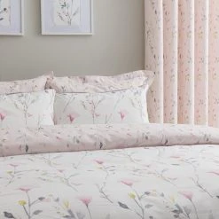 Dunelm Fiori Pink Floral Reversible Duvet Cover And Pillowcase Set -pillowcase shop 1000167103 alt03