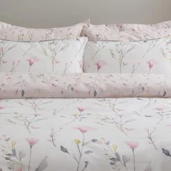 Dunelm Fiori Pink Floral Reversible Duvet Cover And Pillowcase Set -pillowcase shop 1000167103 alt04
