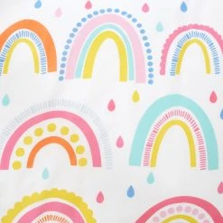 Dunelm Elements Rainbow Geometric 100% Cotton Duvet Cover And Pillowcase Twin Pack Set -pillowcase shop 1000167424 alt02