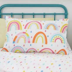 Dunelm Elements Rainbow Geometric 100% Cotton Duvet Cover And Pillowcase Twin Pack Set -pillowcase shop 1000167424 alt06