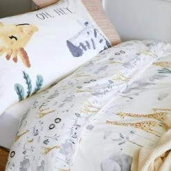 Dunelm Safari Natural 100% Cotton Single Duvet Cover And Pillowcase Set -pillowcase shop 1000167431 alt02