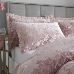 Catherine Lansfield Blush Crushed Velvet Duvet Cover And Pillowcase Set 8 Catherine Lansfield Blush Crushed Velvet Duvet Cover And Pillowcase Set -pillowcase shop 1000169074 alt01