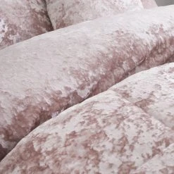 Catherine Lansfield Blush Crushed Velvet Duvet Cover And Pillowcase Set 9 Catherine Lansfield Blush Crushed Velvet Duvet Cover And Pillowcase Set -pillowcase shop 1000169074 alt02