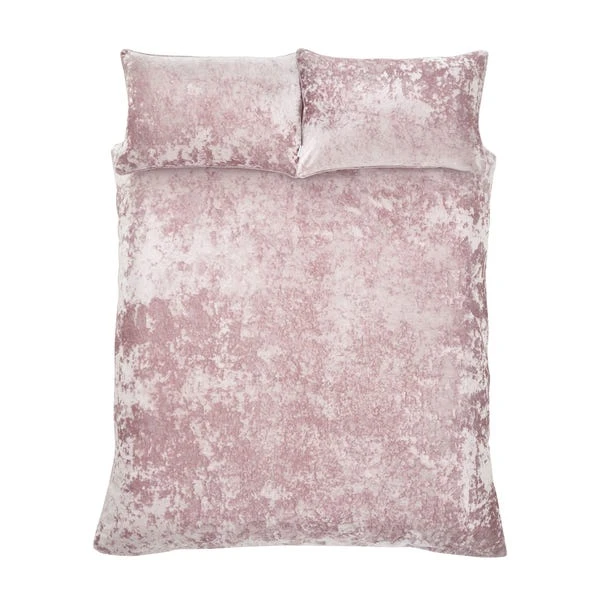Catherine Lansfield Blush Crushed Velvet Duvet Cover And Pillowcase Set 7 Catherine Lansfield Blush Crushed Velvet Duvet Cover And Pillowcase Set - Image 5