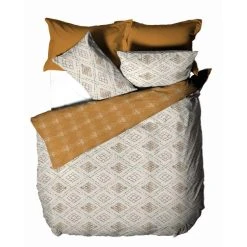 Furn Furn. Riva Atlas Ochre 100% Brushed Cotton Duvet Cover And Pillowcase Set -pillowcase shop 1000170837 alt03