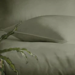 Appletree Cassia Khaki 100% Cotton Duvet Cover And Pillowcase Set -pillowcase shop 1000170841 alt02