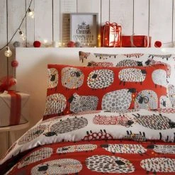 Fusion Dotty Sheep Red Reversible Duvet Cover And Pillowcase Set -pillowcase shop 1000180053 alt02