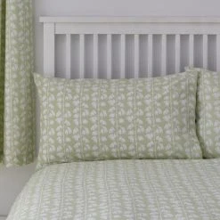 Dunelm Florentina Green 100% Cotton Reversible Duvet Cover And Pillowcase Set -pillowcase shop 1000180709 alt04