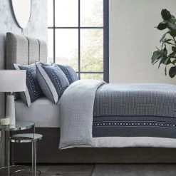 Dorma Abbotswood 100% Cotton Navy Duvet Cover And Pillowcase Set -pillowcase shop 1000181165 alt02