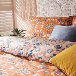 Furn Furn. Folk Flora Orange Reversible Duvet Cover And Pillowcase Set 9 Furn Furn. Folk Flora Orange Reversible Duvet Cover And Pillowcase Set -pillowcase shop 1000181773 alt03