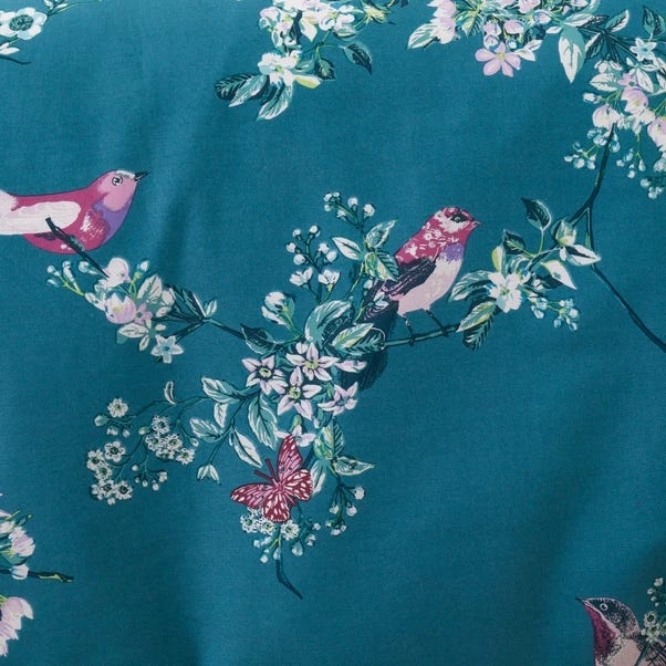 Dunelm Beautiful Birds Teal Duvet Cover And Pillowcase Set 5 Dunelm Beautiful Birds Teal Duvet Cover And Pillowcase Set - Image 3