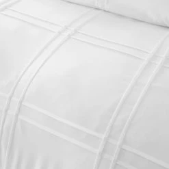 Dunelm Denver White Pintuck Duvet Cover And Pillowcase Set -pillowcase shop 1000181857 alt03