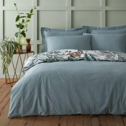 Dunelm Jungle Green 100% Cotton Reversible Duvet Cover And Pillowcase Set -pillowcase shop 1000181955 alt02