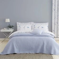 Dunelm Maddie Blue Floral Reversible Duvet Cover And Pillowcase Set -pillowcase shop 1000181959 alt03