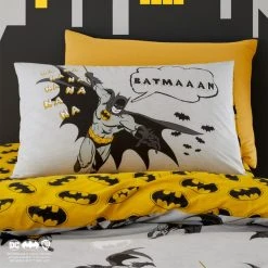 Batman Grey Reversible Glow In The Dark Duvet Cover And Pillowcase Set -pillowcase shop 1000182124 alt02